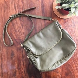 Green Faux Leather Cross Body Bag